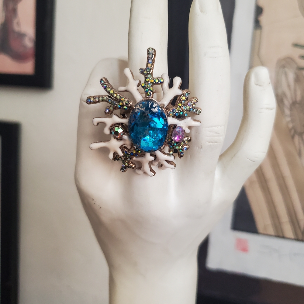 Betsey Johnson Vibrant Blue Coral Ring